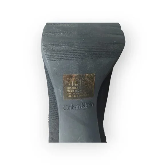 Calvin Klein "Massey" Women's Peep-Toe Bootie Heels Fabric Stretch Black Size 5 - Picture 8 of 8